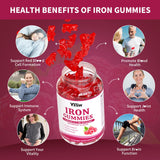 YXSW Iron Gummies nutritional information on back