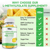YXSW L-Methylfolate Gummies ingredients list on packaging