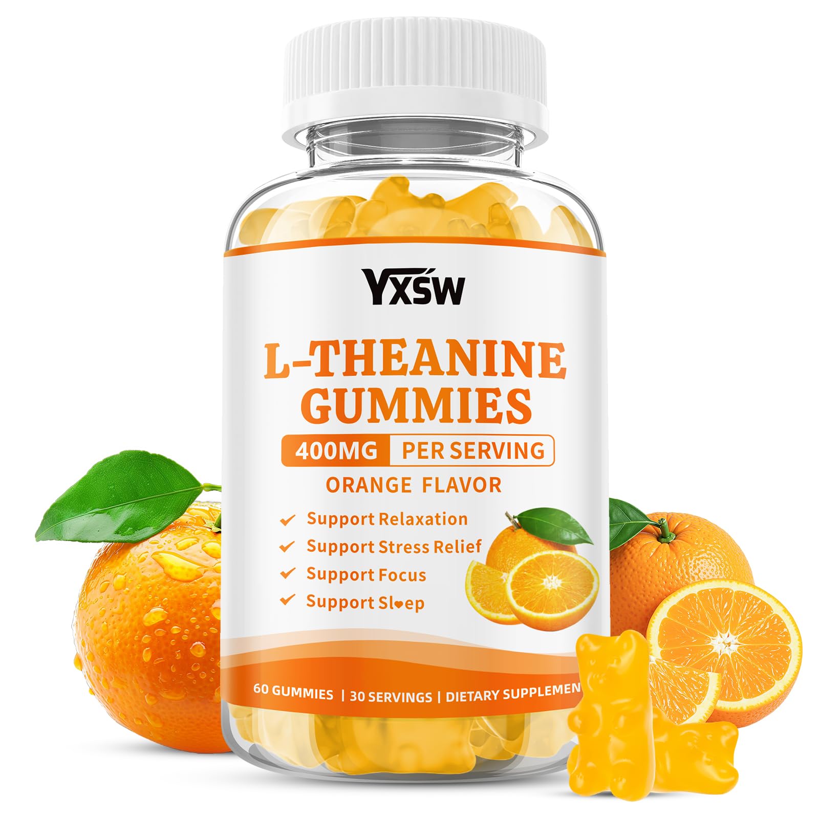 YXSW L-Theanine Gummies front view with packaging