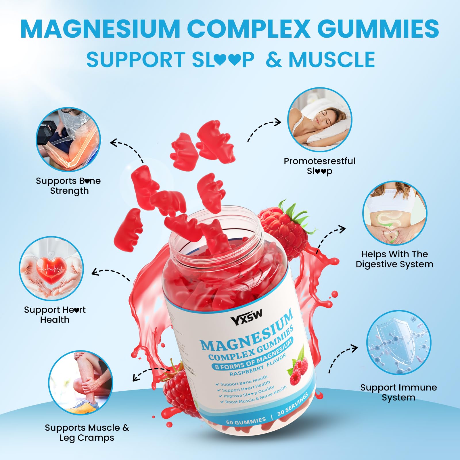 YXSW Magnesium Complex Gummies close-up of gummies