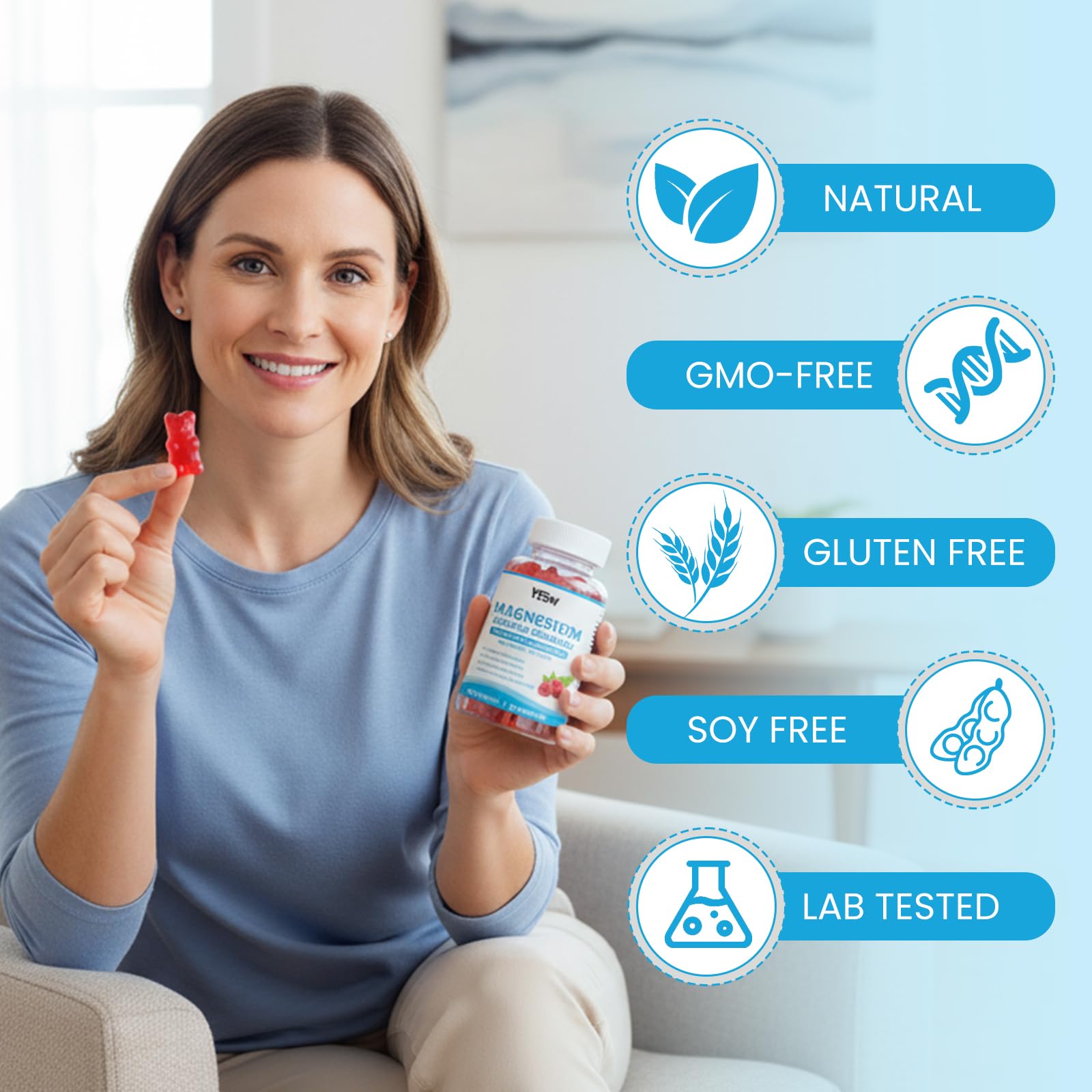 YXSW Magnesium Complex Gummies in a lifestyle setting