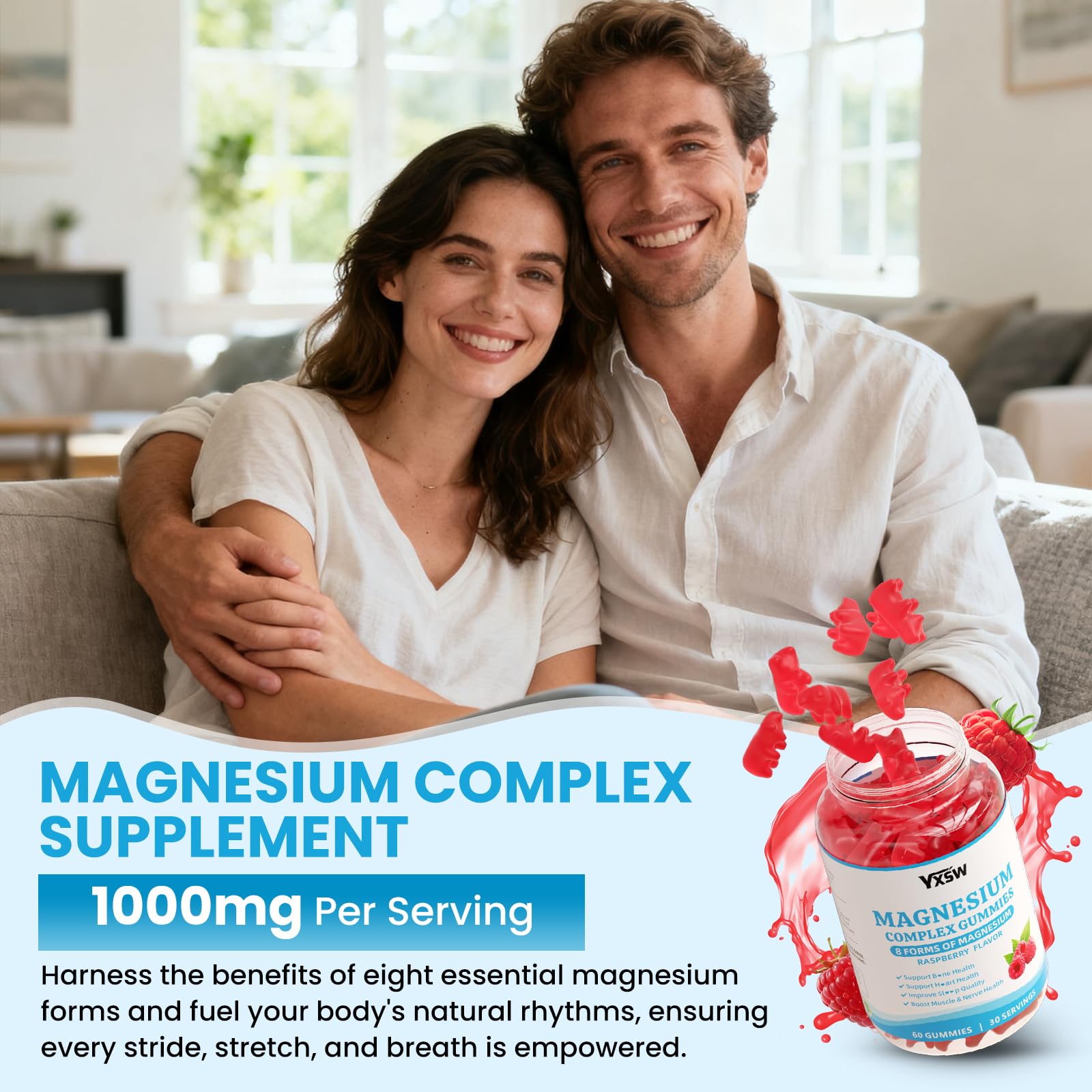 YXSW Magnesium Complex Gummies nutritional information on packaging