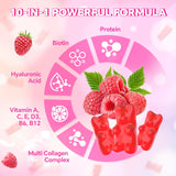 YXSW Multi-Collagen Gummies with a handful of gummies