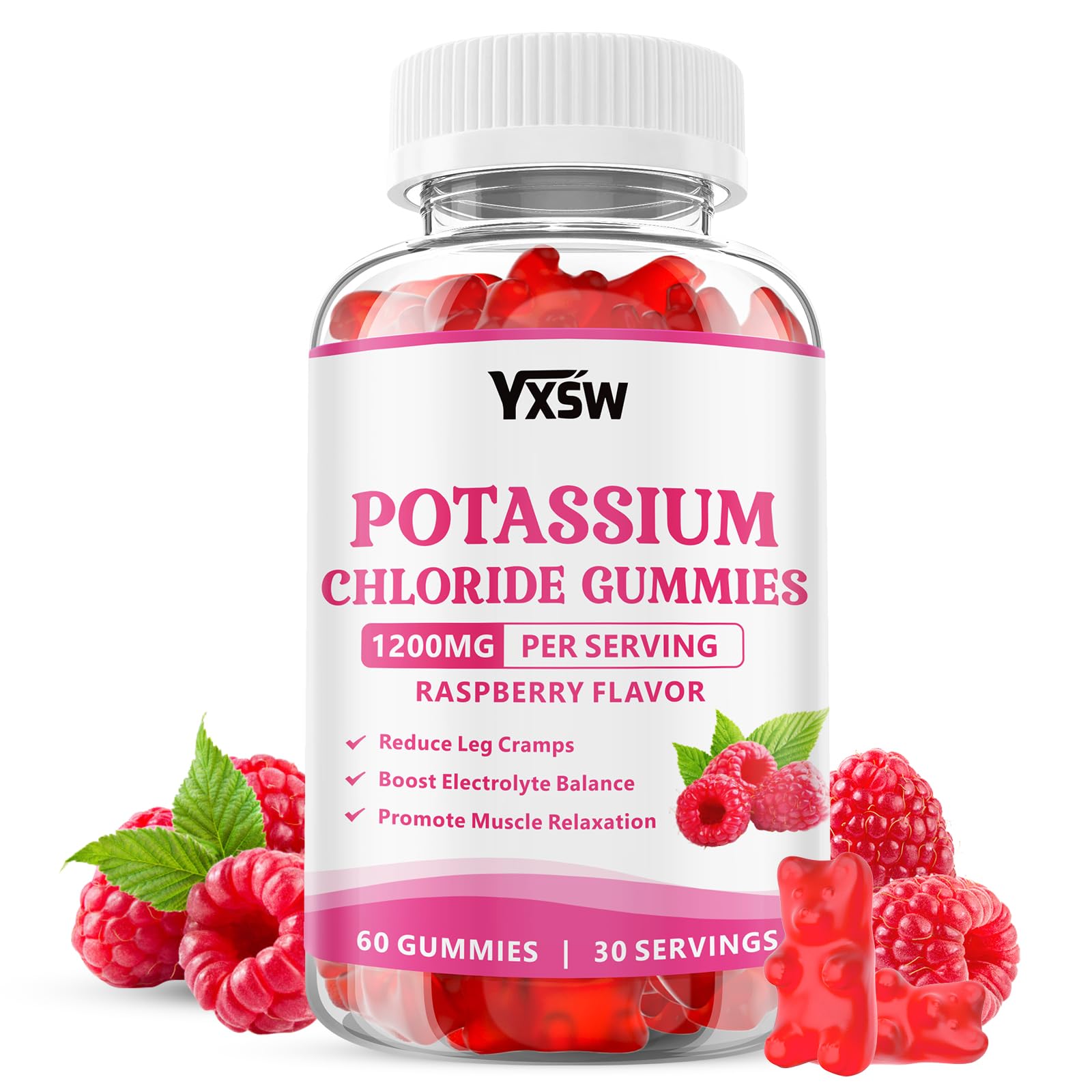 YXSW Potassium Chloride Gummies front view with packaging