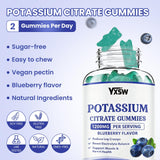 YXSW Potassium Citrate Gummies 1200mg with a glass of water
