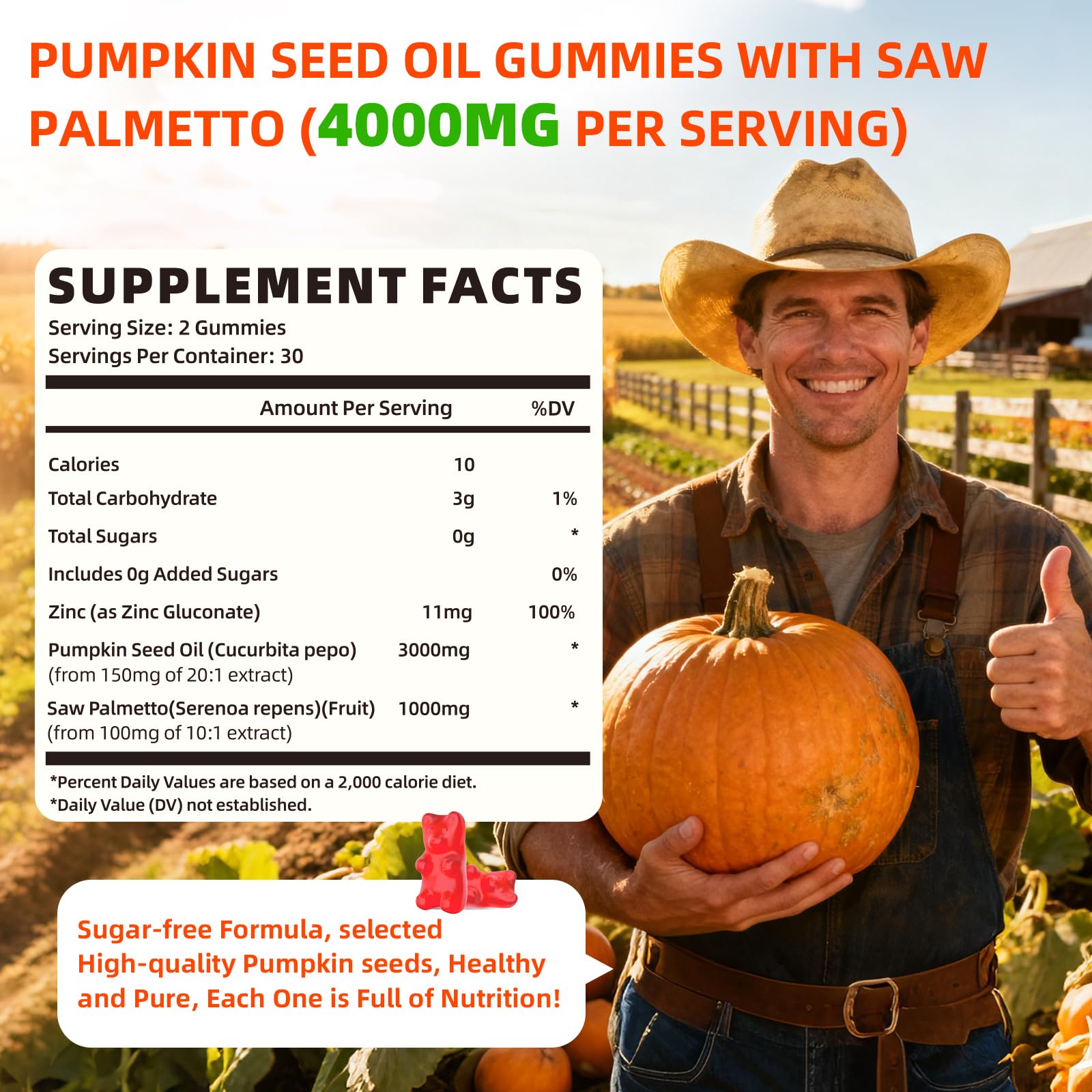 YXSW Pumpkin Seed Oil Gummies showing strawberry flavour