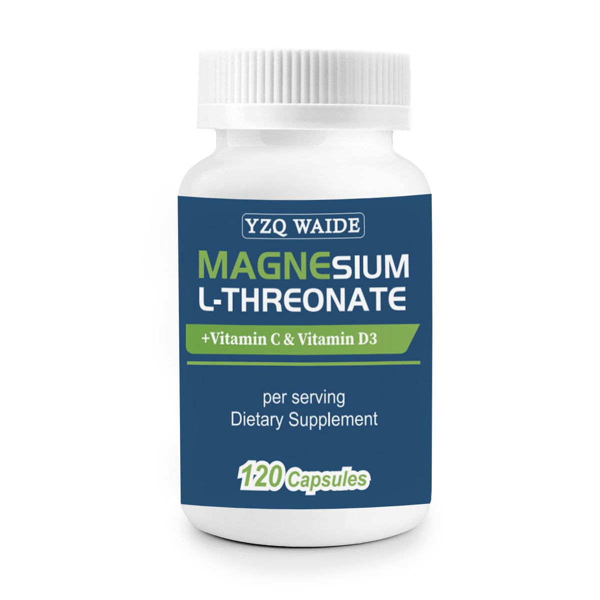 YZQ WAIDE Magnesium L-Threonate 120 Capsules front view