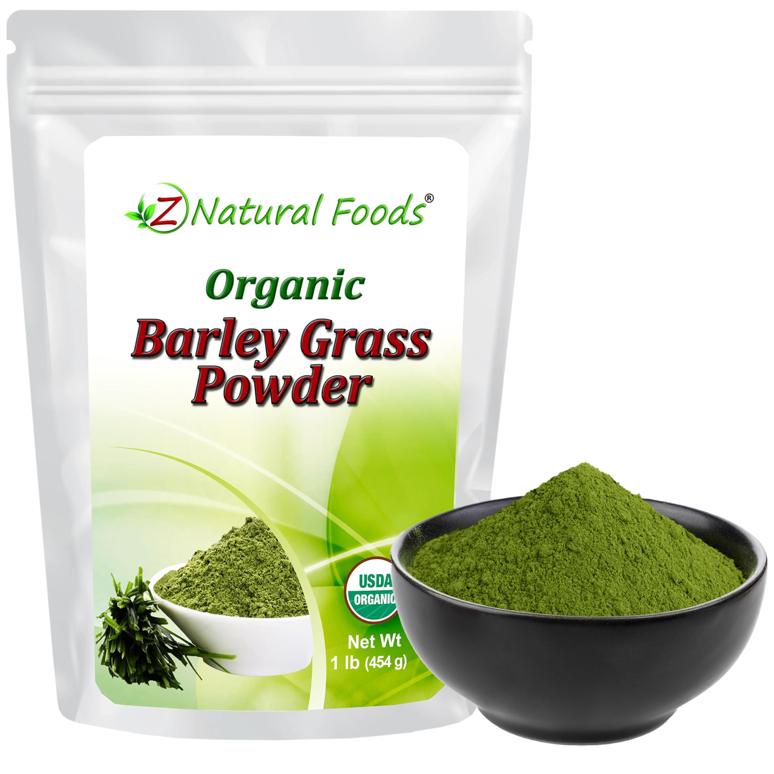 Z Natural Foods Organic Barley Grass Powder 454g front view