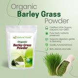 Z Natural Foods Organic Barley Grass Powder 454g scoop with powder