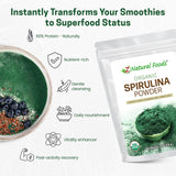 Z Natural Foods Organic Spirulina Powder 454g serving suggestion in smoothie