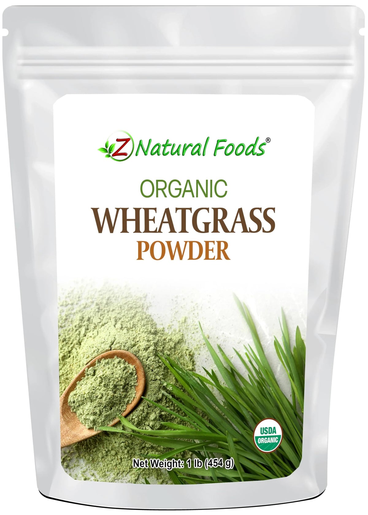 Z Natural Foods Wheatgrass Powder 454g front view