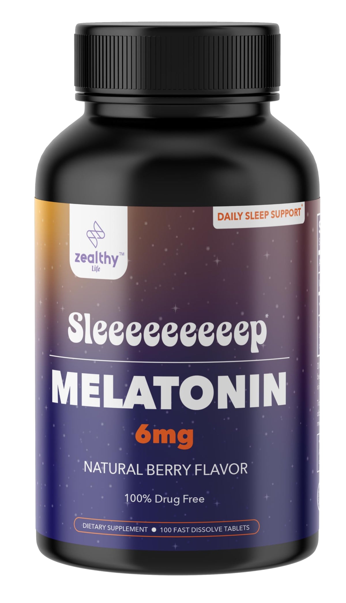 Z Zealthy Life Extra Strength Melatonin Tablets 6mg front view