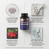 Z Zealthy Life Extra Strength Melatonin Tablets close-up of fast dissolve tablet