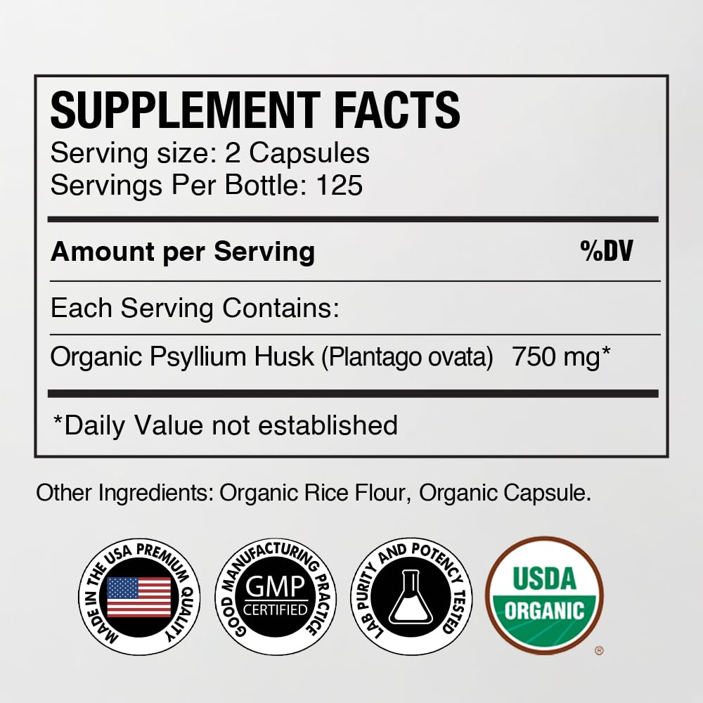 Z Zealthy Life Psyllium Husk Capsules side view showing capsule size