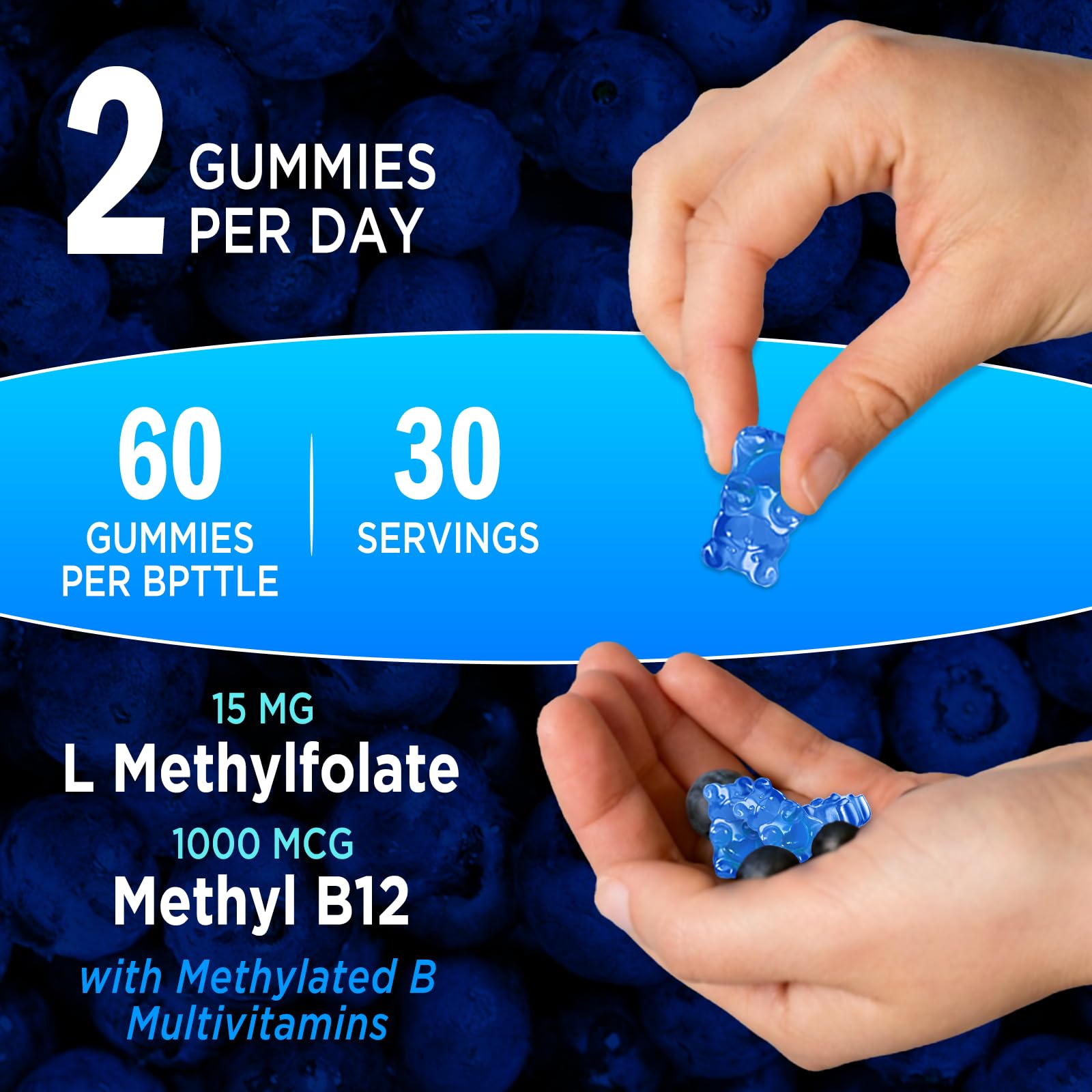 ZA'ZA K ORGANICS L-Methylfolate Gummies in a bowl