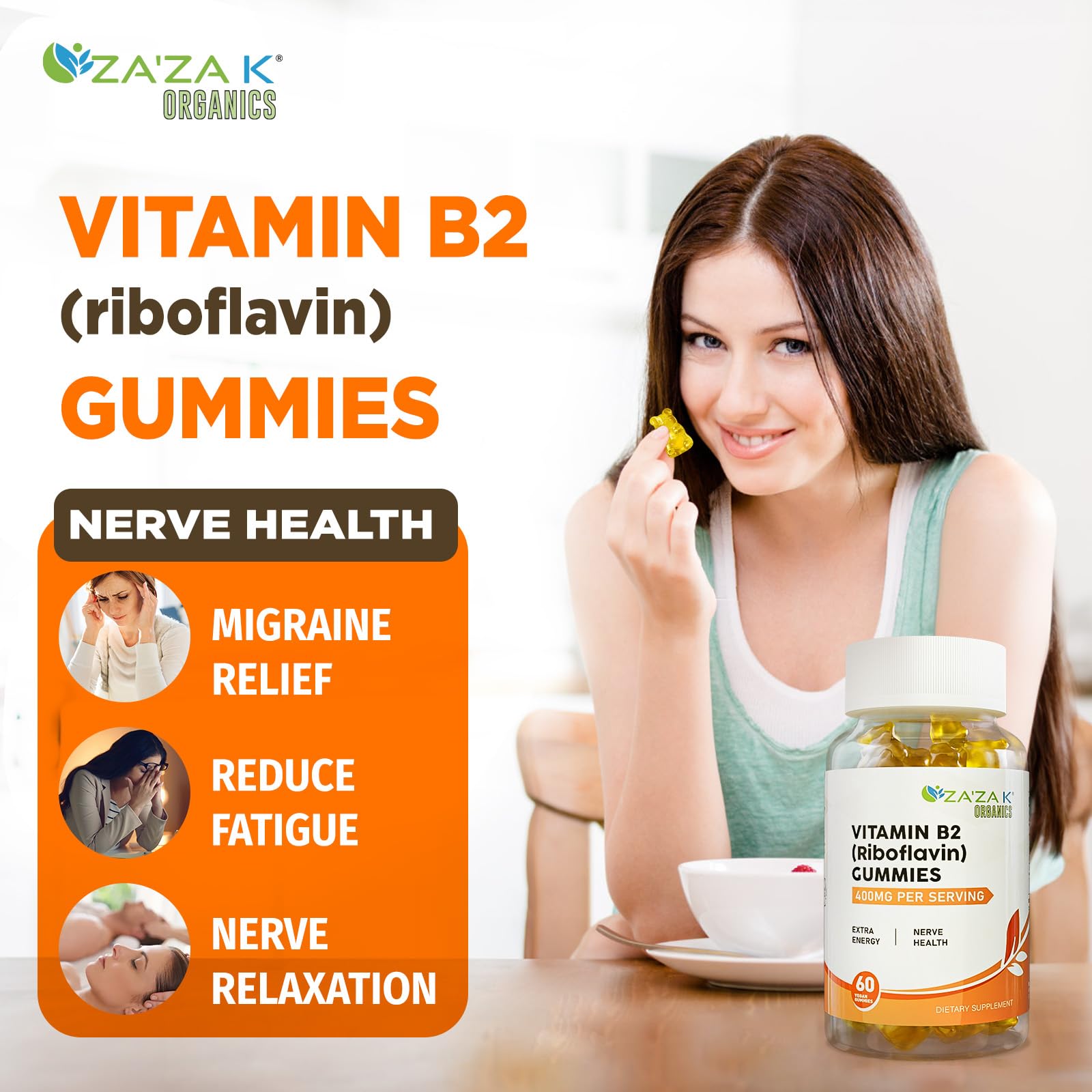 ZA'ZA K ORGANICS Vitamin B2 Gummies close-up