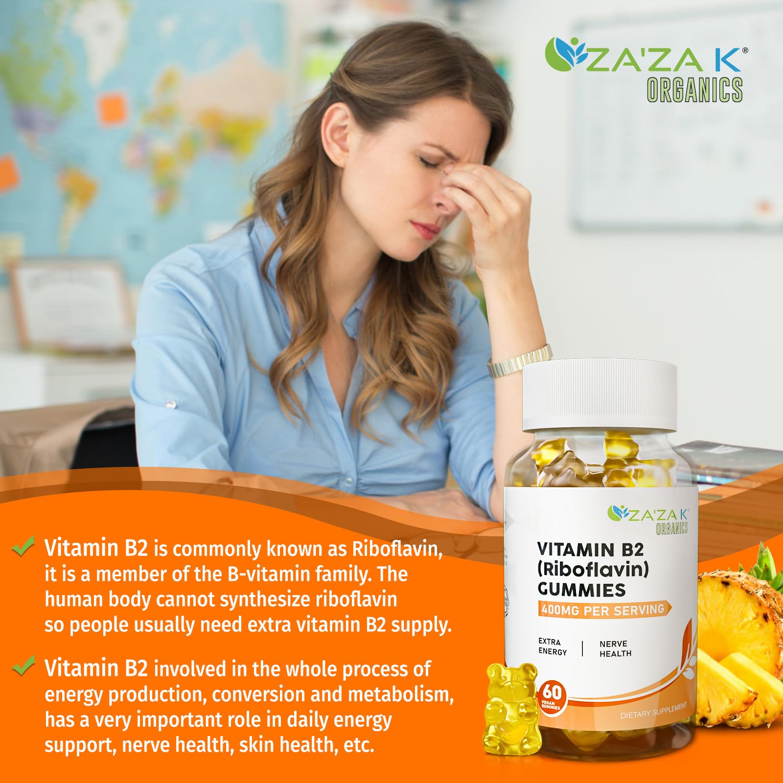 ZA'ZA K ORGANICS Vitamin B2 Gummies with fruits