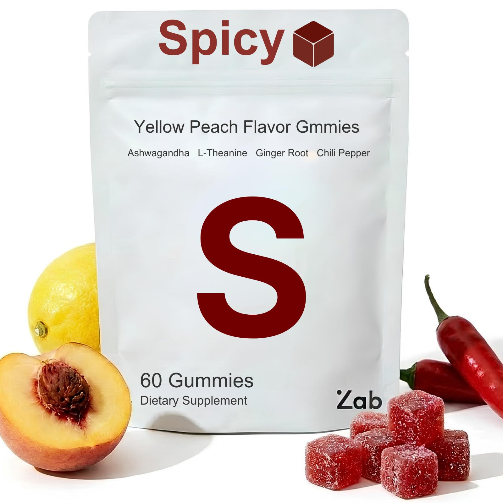 ZAB Spicy Peach Gummies packaging front view