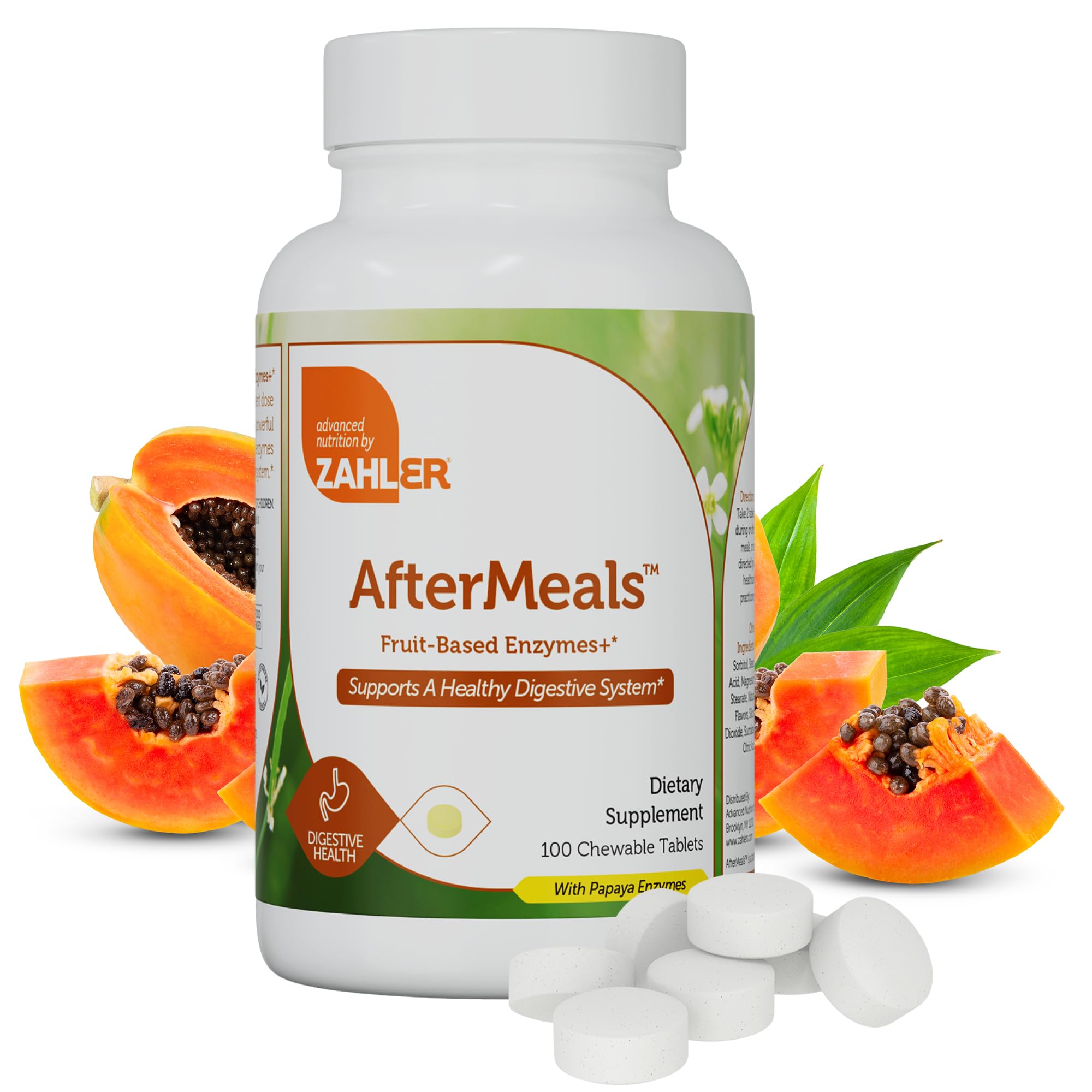 Zahler Aftermeals Chewable Tablets front view packaging
