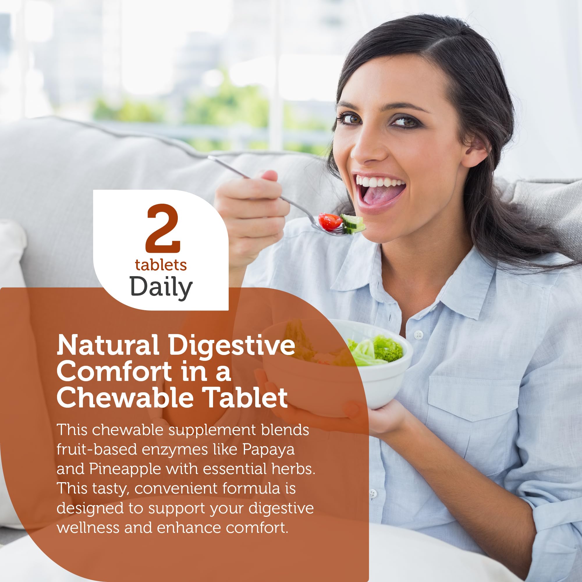 Zahler Aftermeals Chewable Tablets in a hand, highlighting chewable form