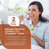 Zahler Aftermeals Chewable Tablets in a hand, highlighting chewable form