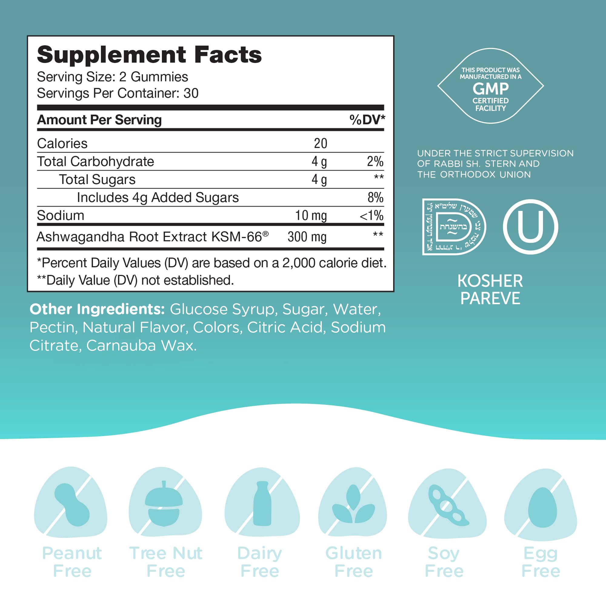 Zahler Ashwagandha Gummies 260mg gummies in a bowl