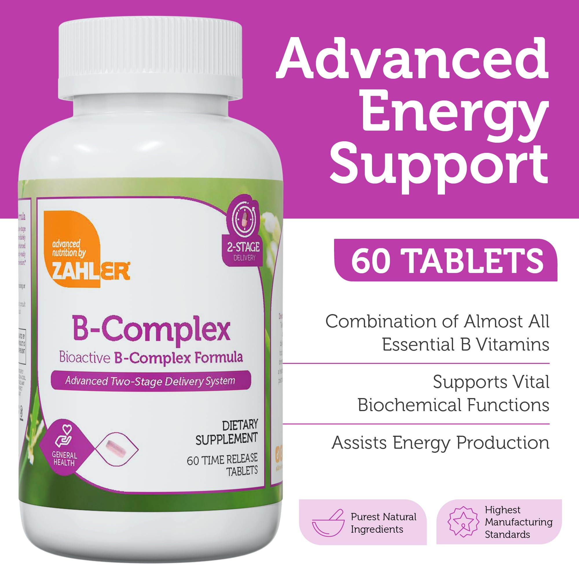 Zahler B-Complex Multivitamin 82g side view