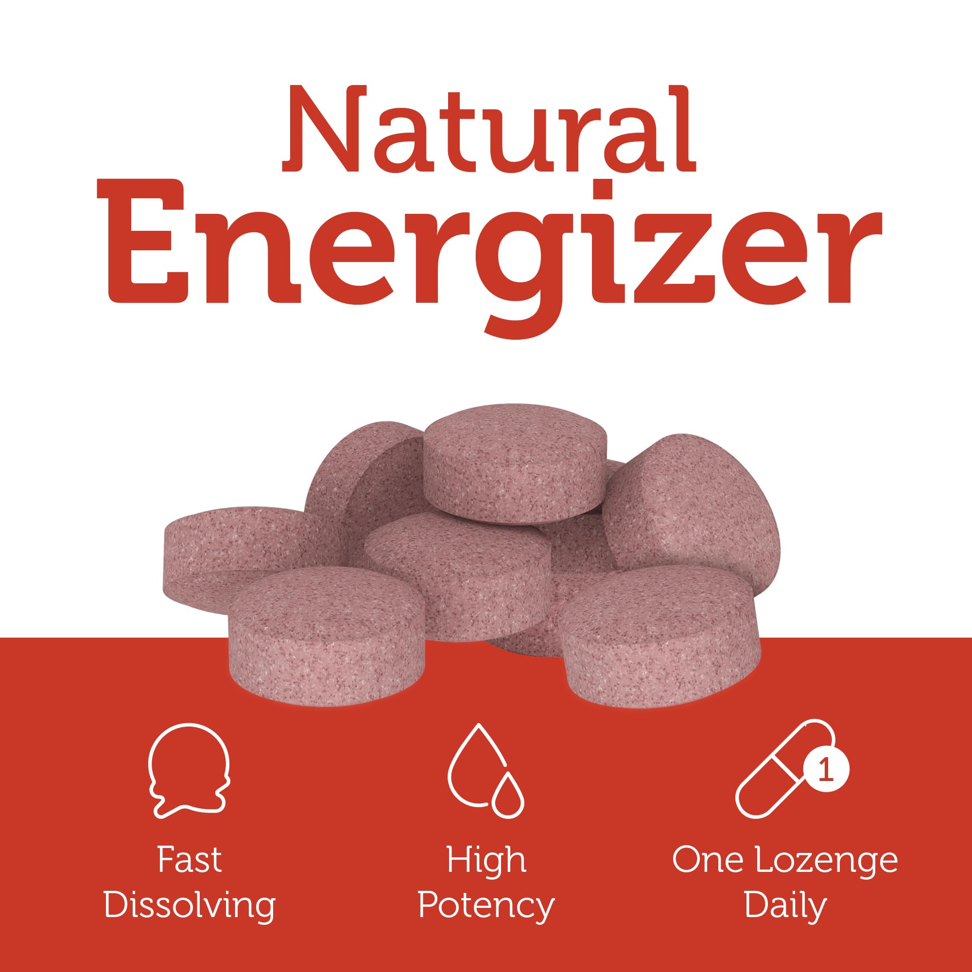 Zahler B12 Energizer+ 5000 Mcg Cherry Lozenges with lozenge close-up