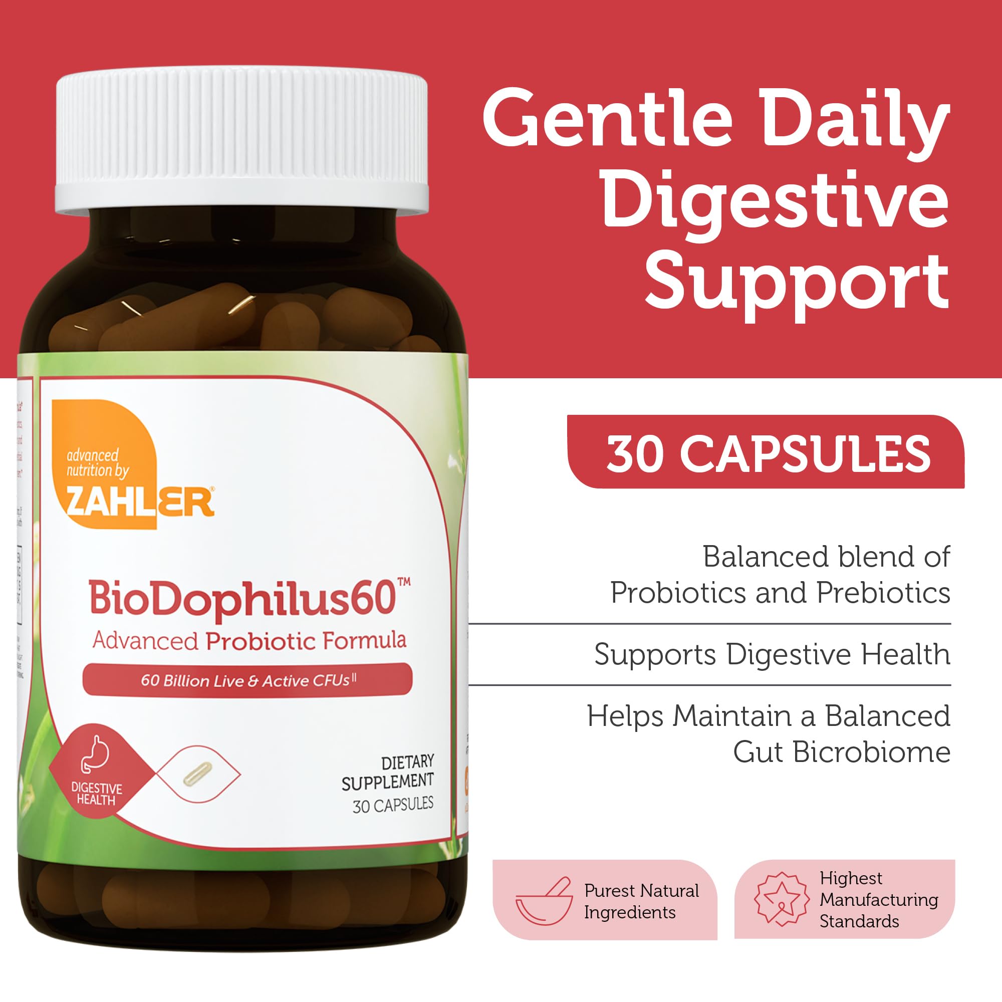 Zahler Biodophilus Probiotic Capsules bottle with label