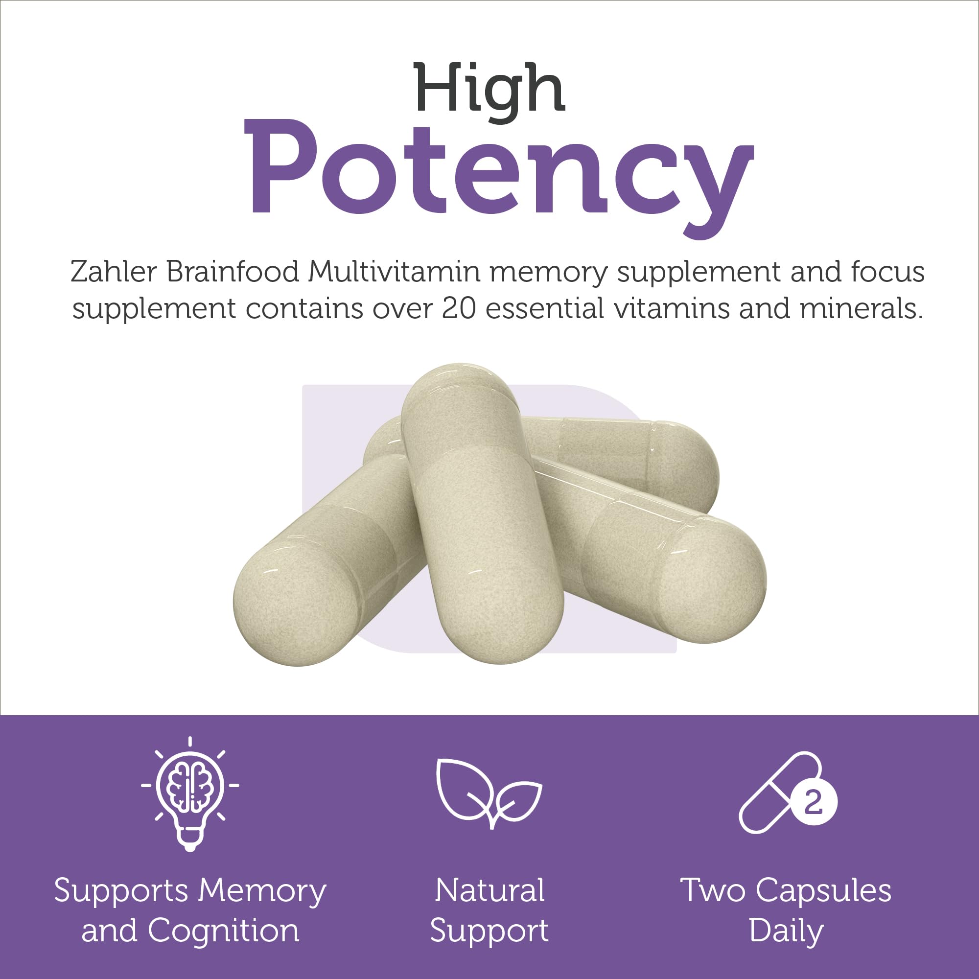 Zahler Brainfood Multivitamin 100g close-up of capsules