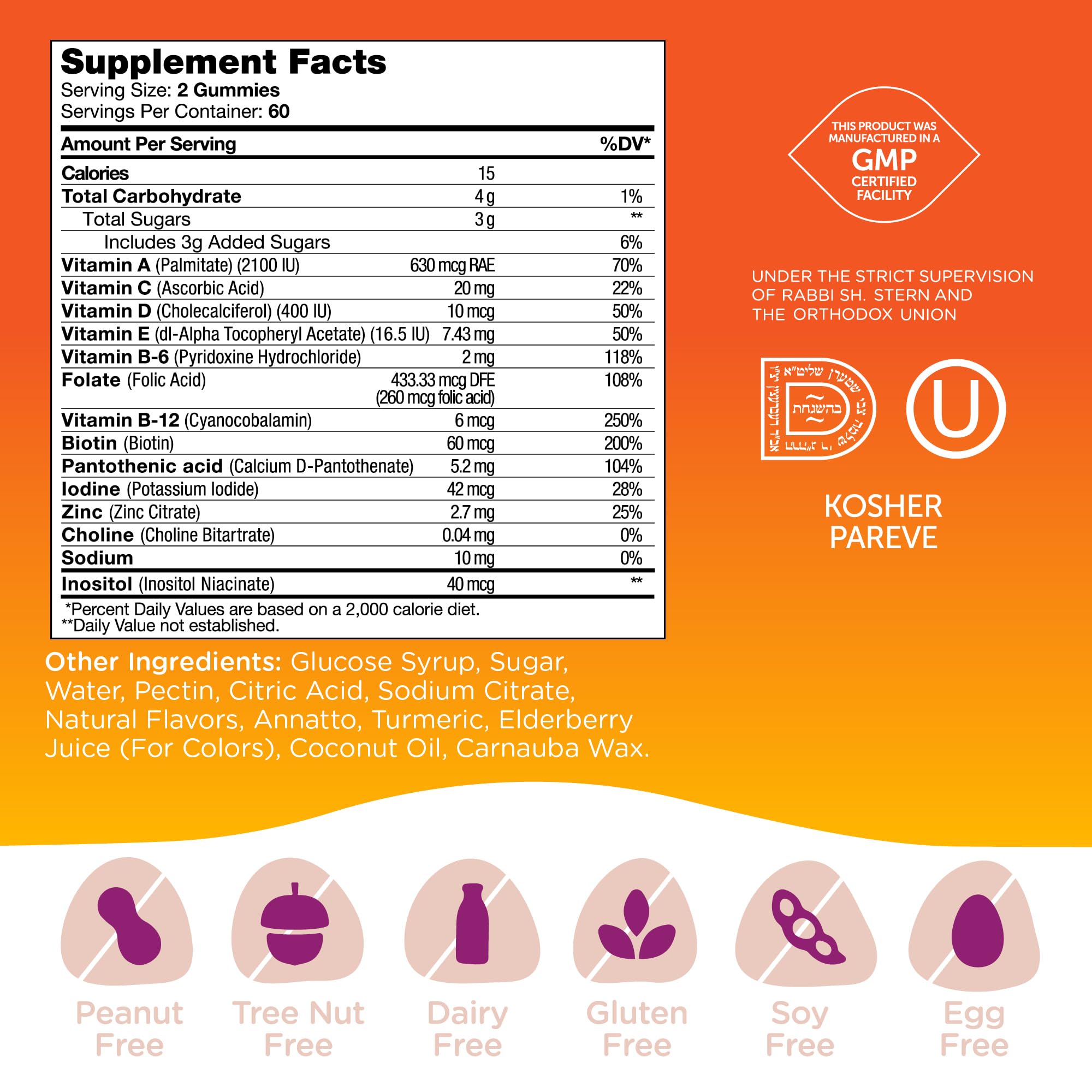 Zahler Chapter One Multivitamin Gummies ingredients list