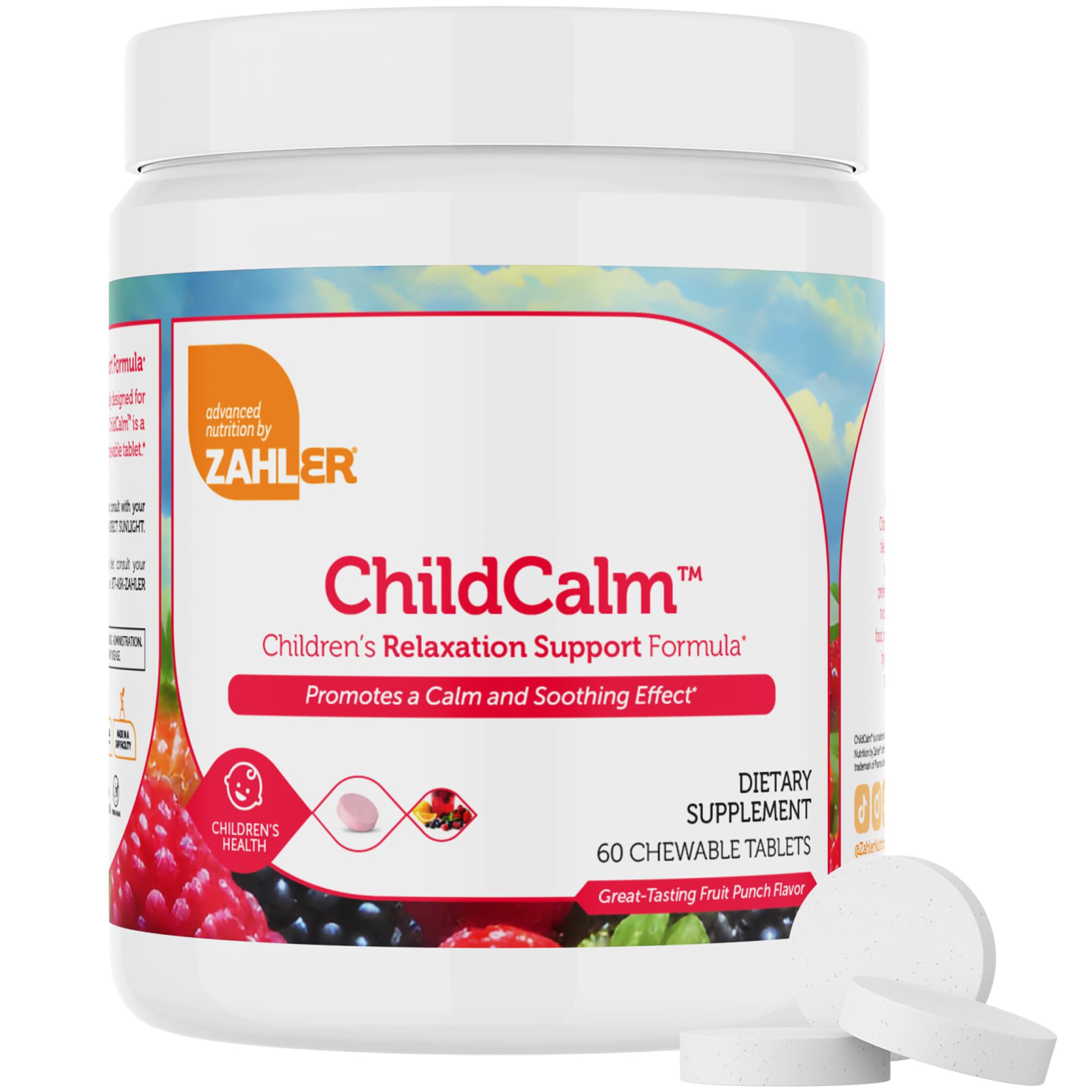 Zahler Child Calm Chewable Magnesium supplement back view