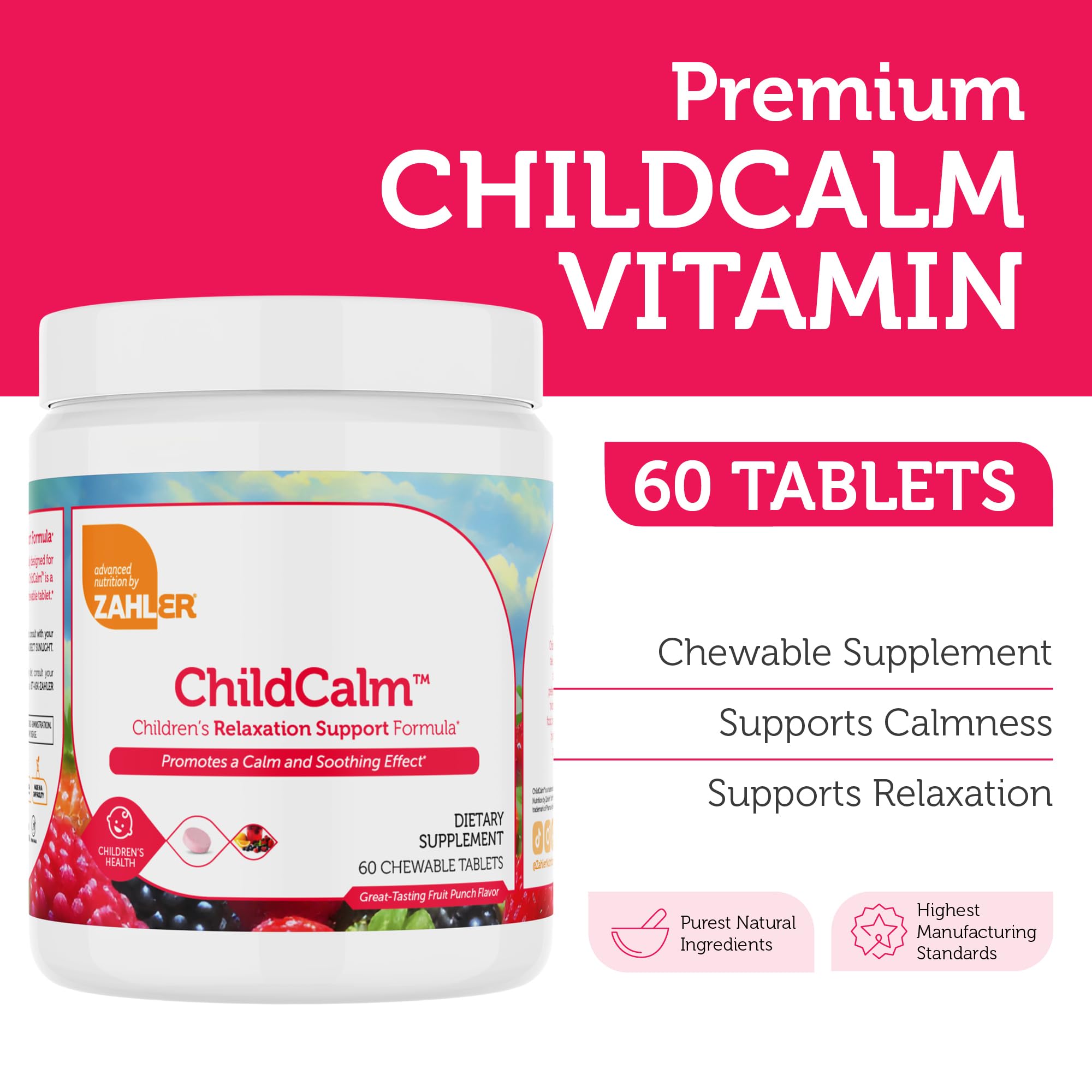 Zahler Child Calm Chewable Magnesium supplement side view
