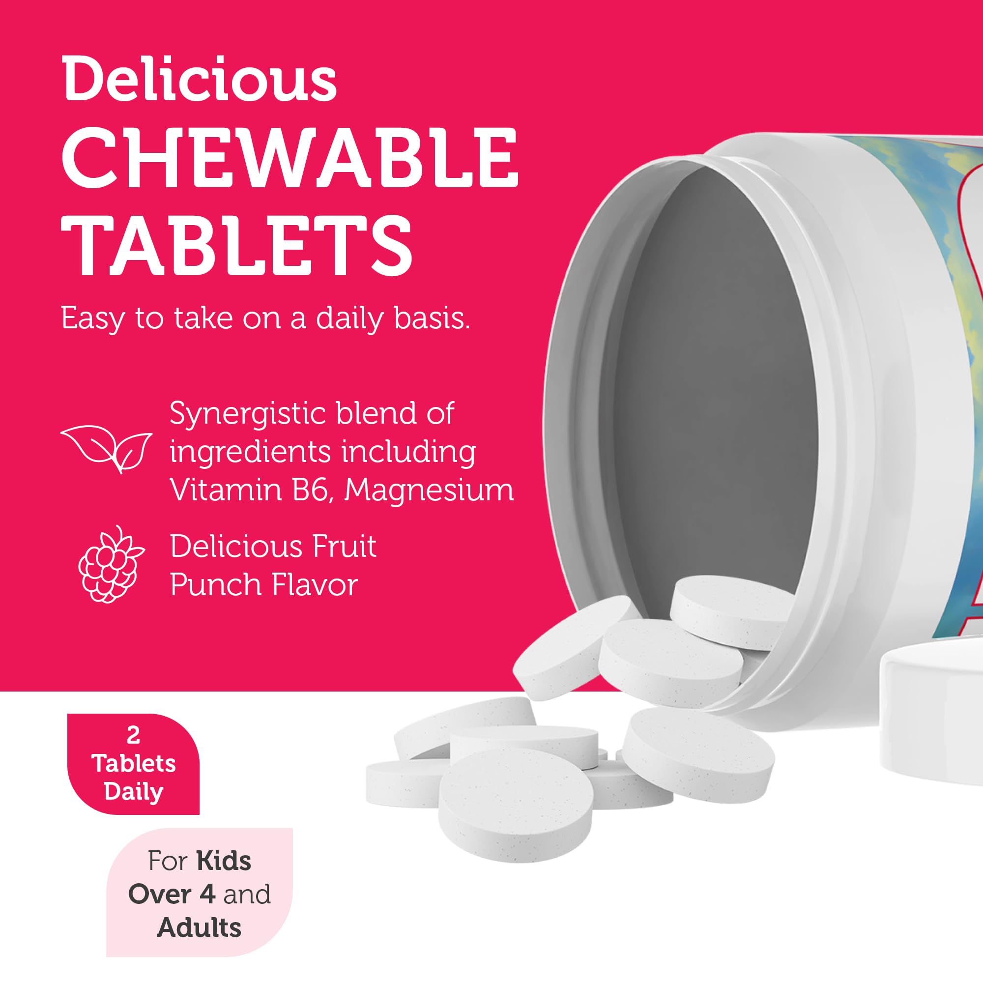 Zahler Child Calm Chewable Magnesium supplement tablets close-up