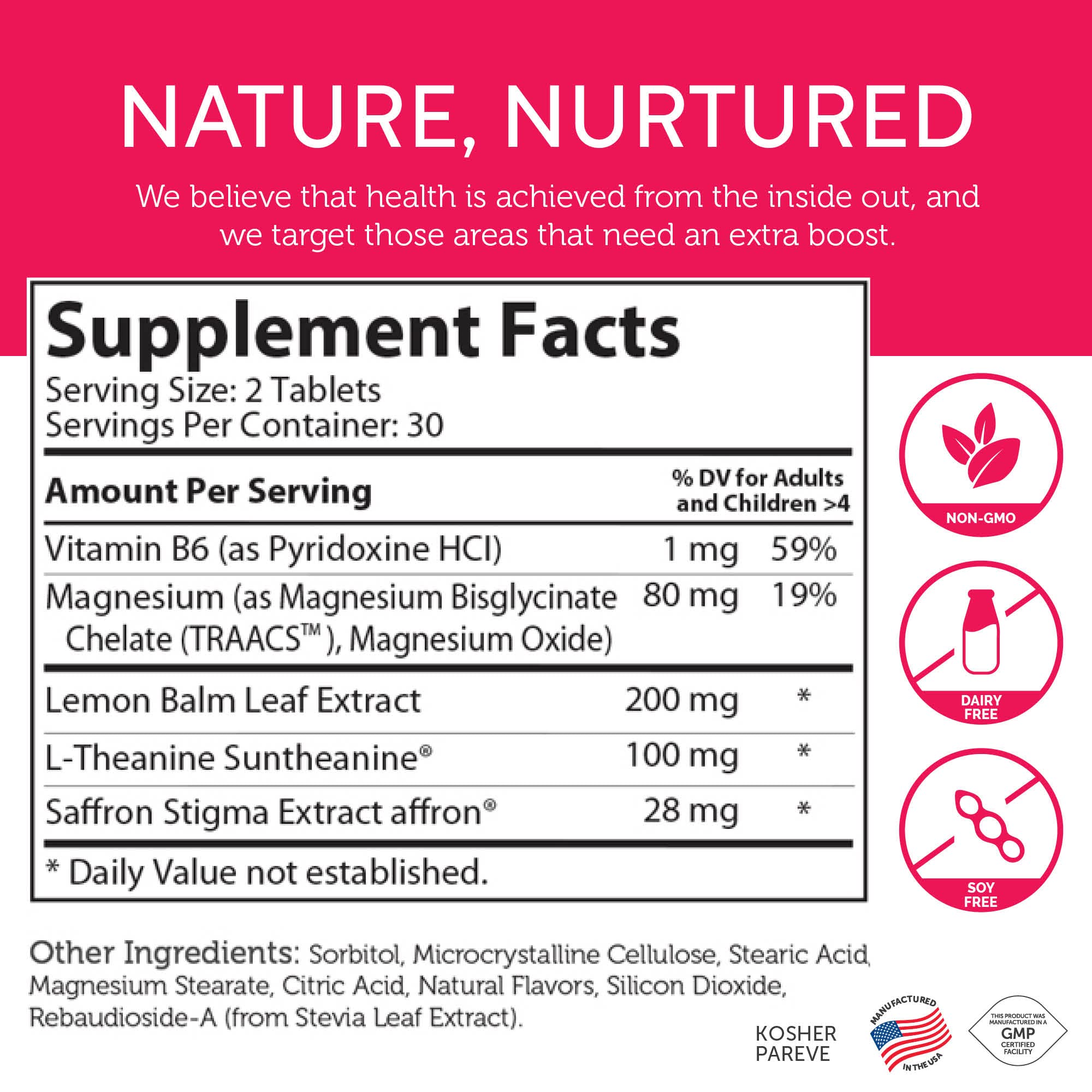 Zahler Childcalm Chewable Tablets ingredients list