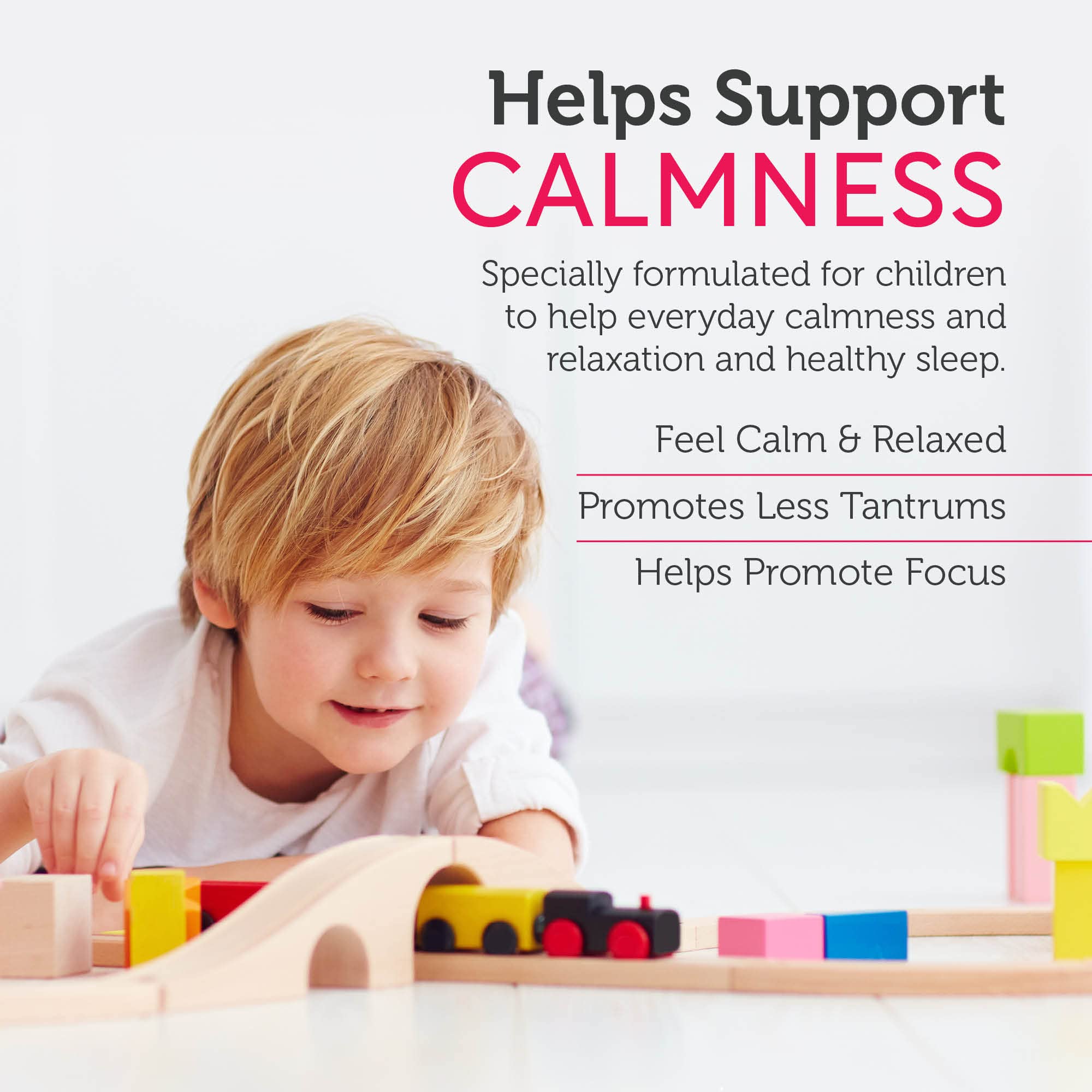 Zahler Childcalm Chewable Tablets on a wooden table
