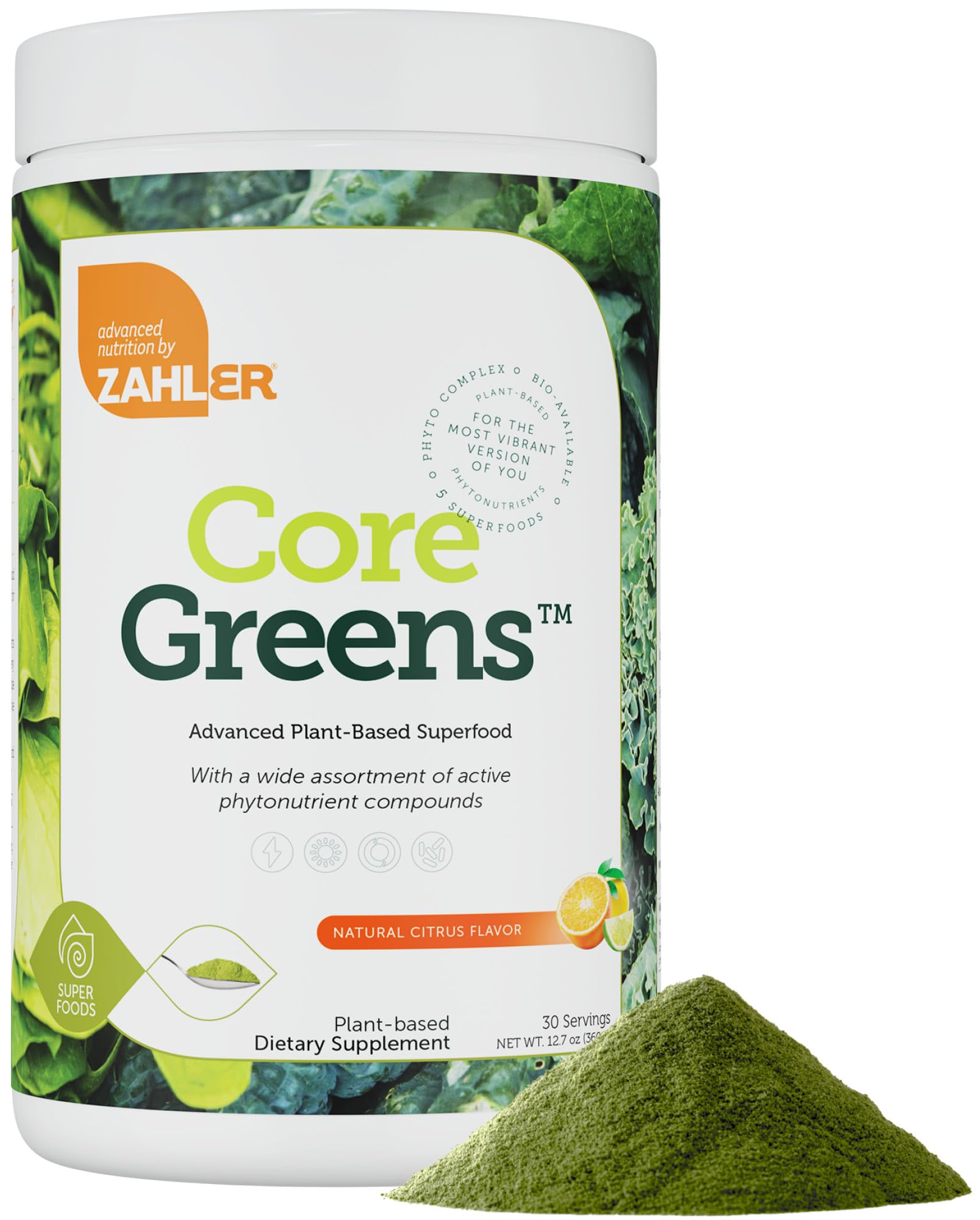 Zahler Core Greens Organic Superfood Powder 440g front view