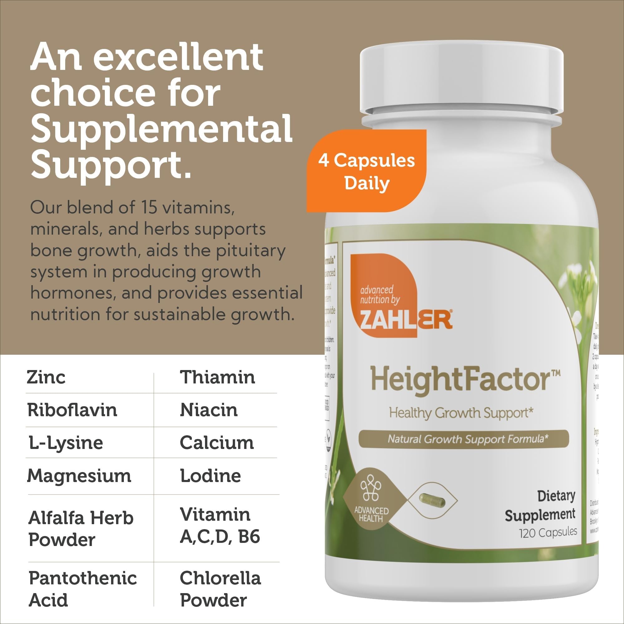 Zahler Height Factor Healthy Height Supplement side view
