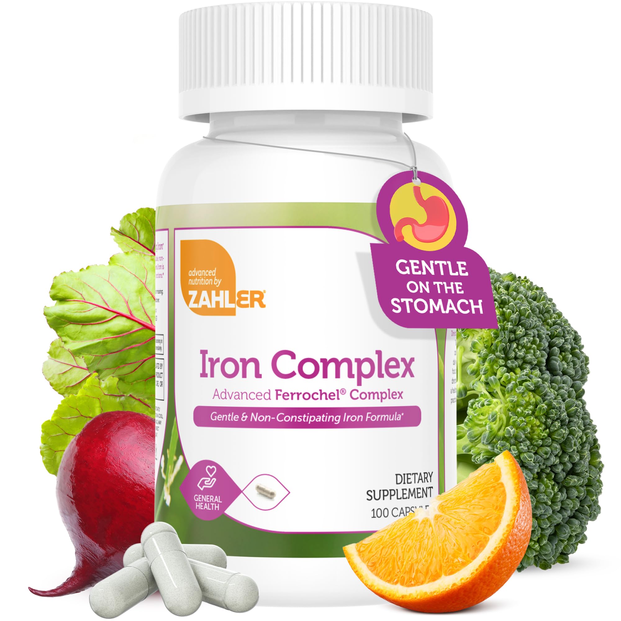 Zahler Iron Complex 25mg iron supplement front view