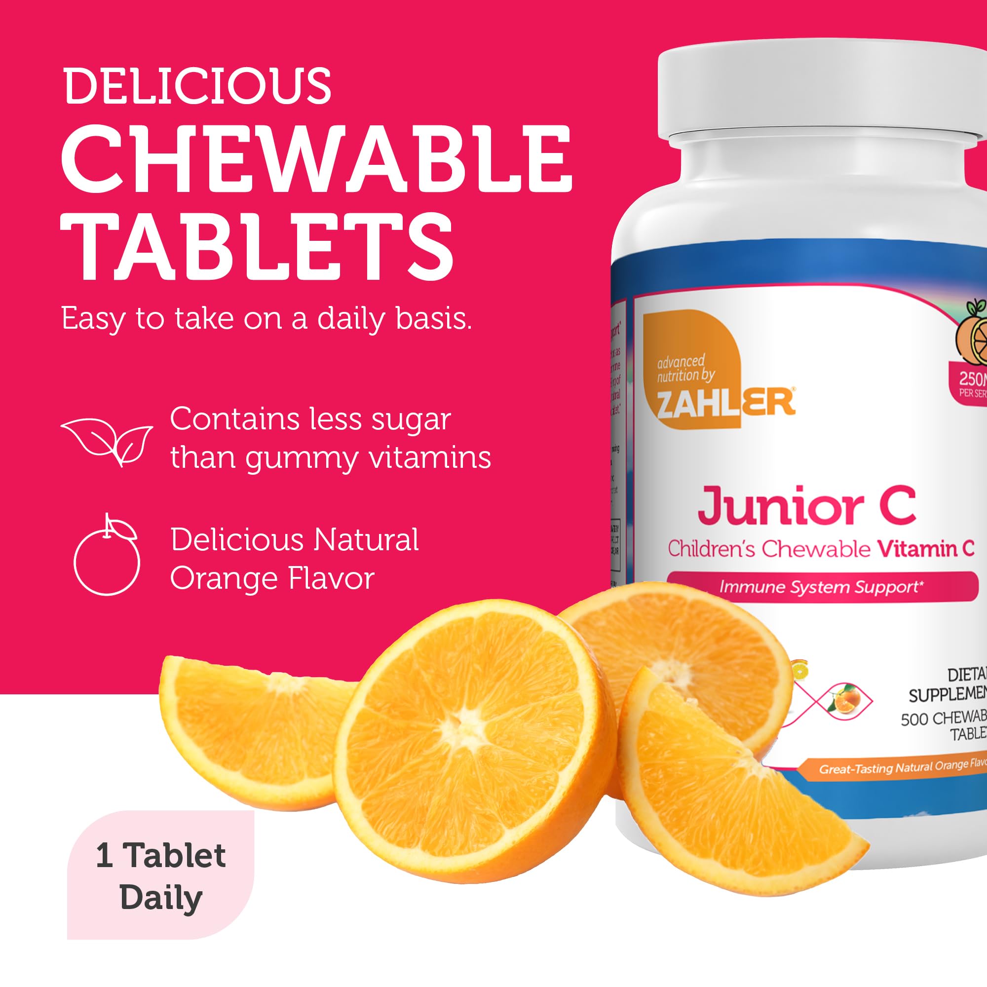 Zahler Junior C Chewable Tablets 250mg back view