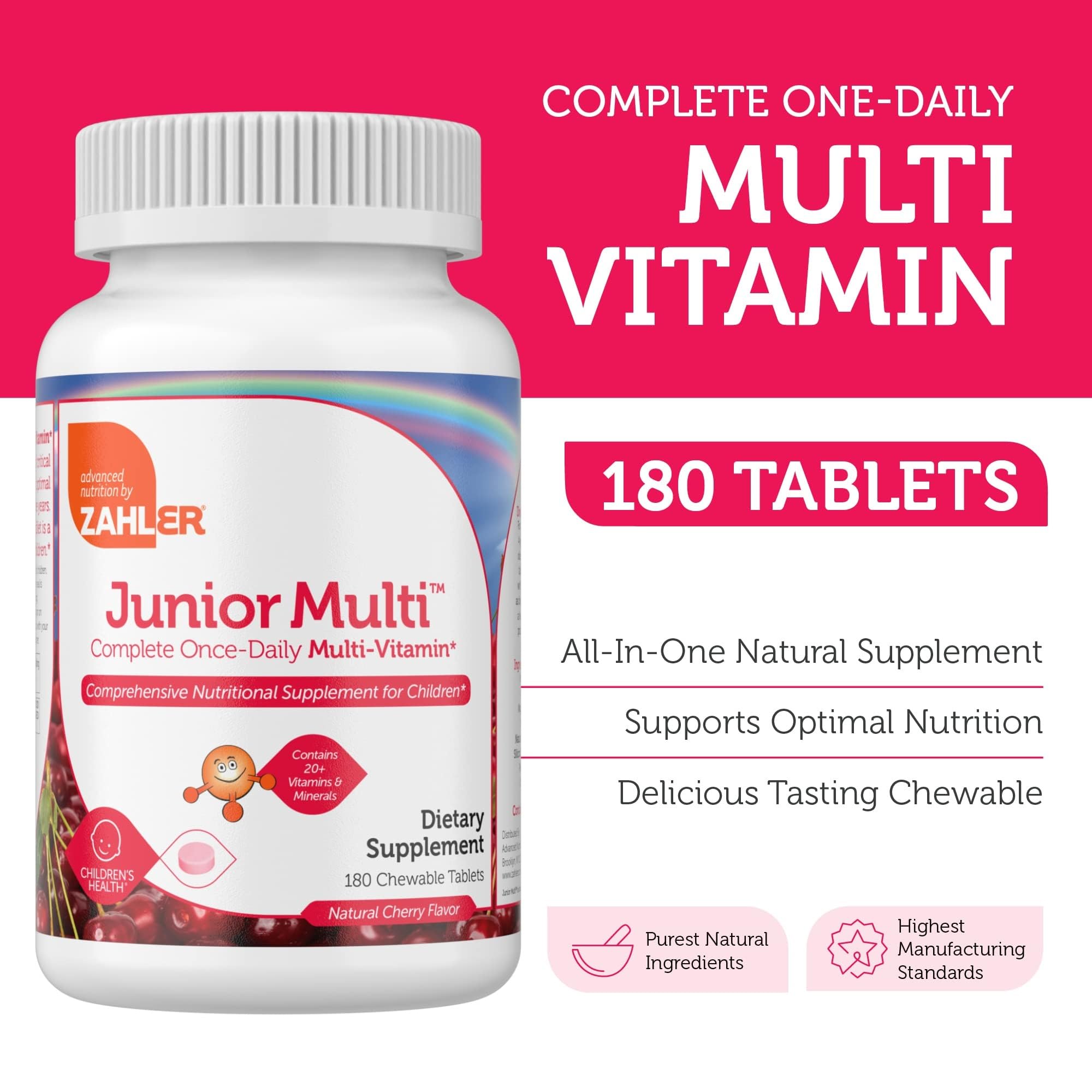 Zahler Junior Multi Children's Multivitamin chewable tablet close-up