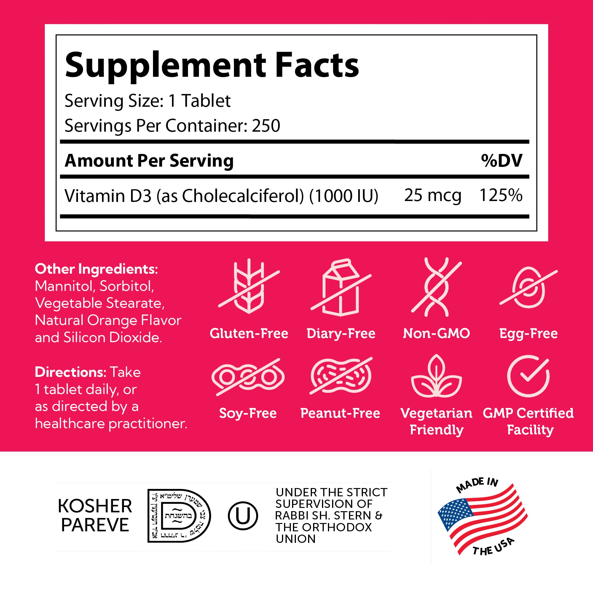 Zahler Junior Vitamin D3 Chewables displayed with a measuring spoon