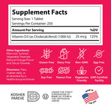 Zahler Junior Vitamin D3 Chewables displayed with a measuring spoon