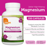 Zahler Magnesium Citrate 250 Count Capsules side view