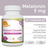 Zahler Melatonin 5mg Chewable Tablets side view with dosage details