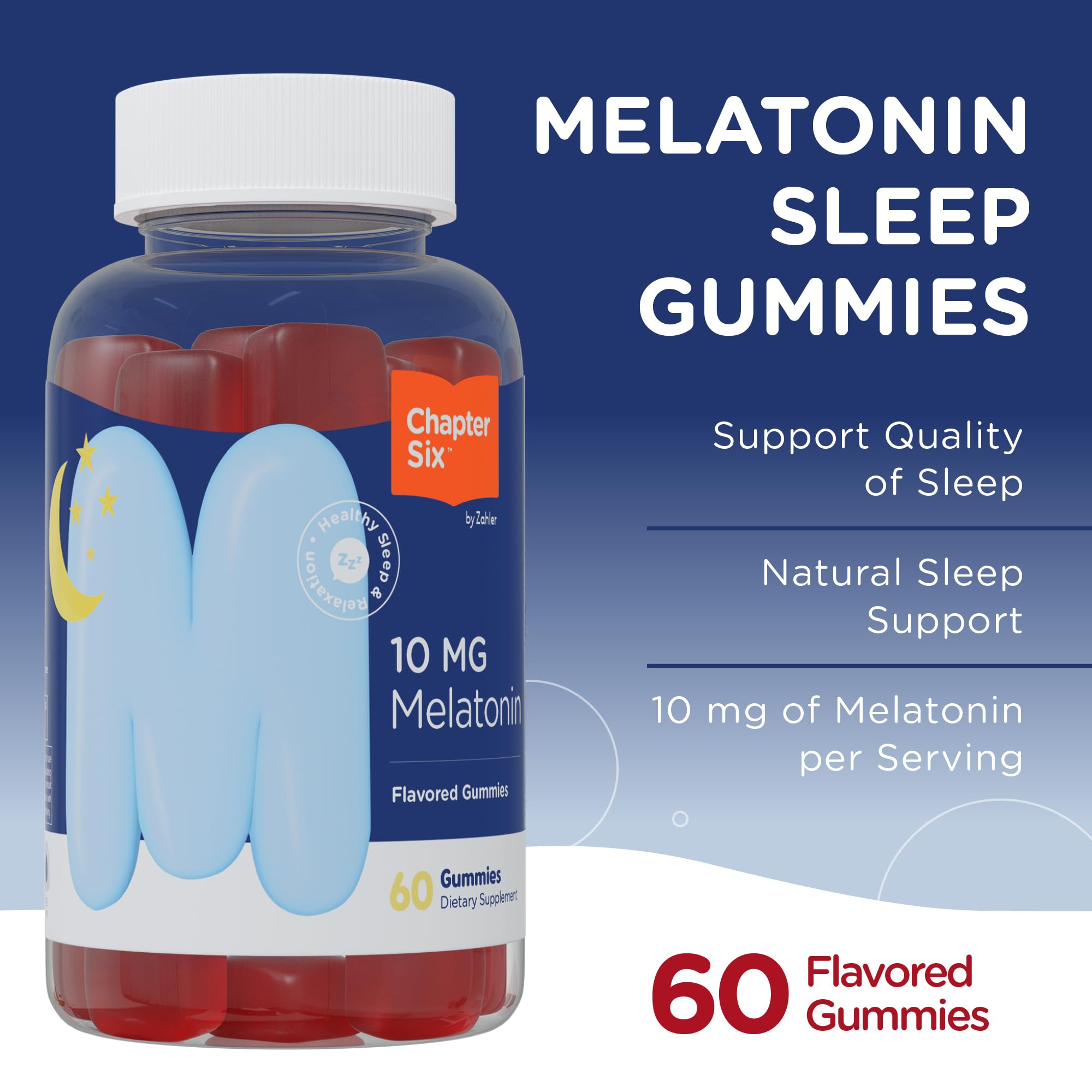 Zahler Melatonin Gummies 10mg bottle side view