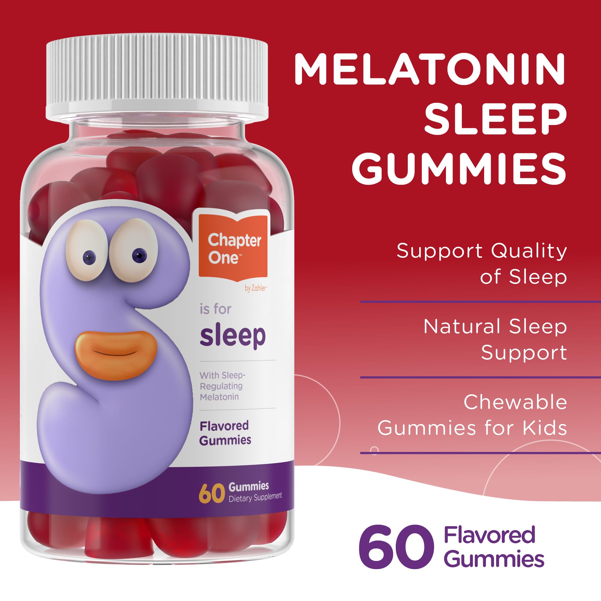Zahler Melatonin Gummies for Kids 2.5mg back view