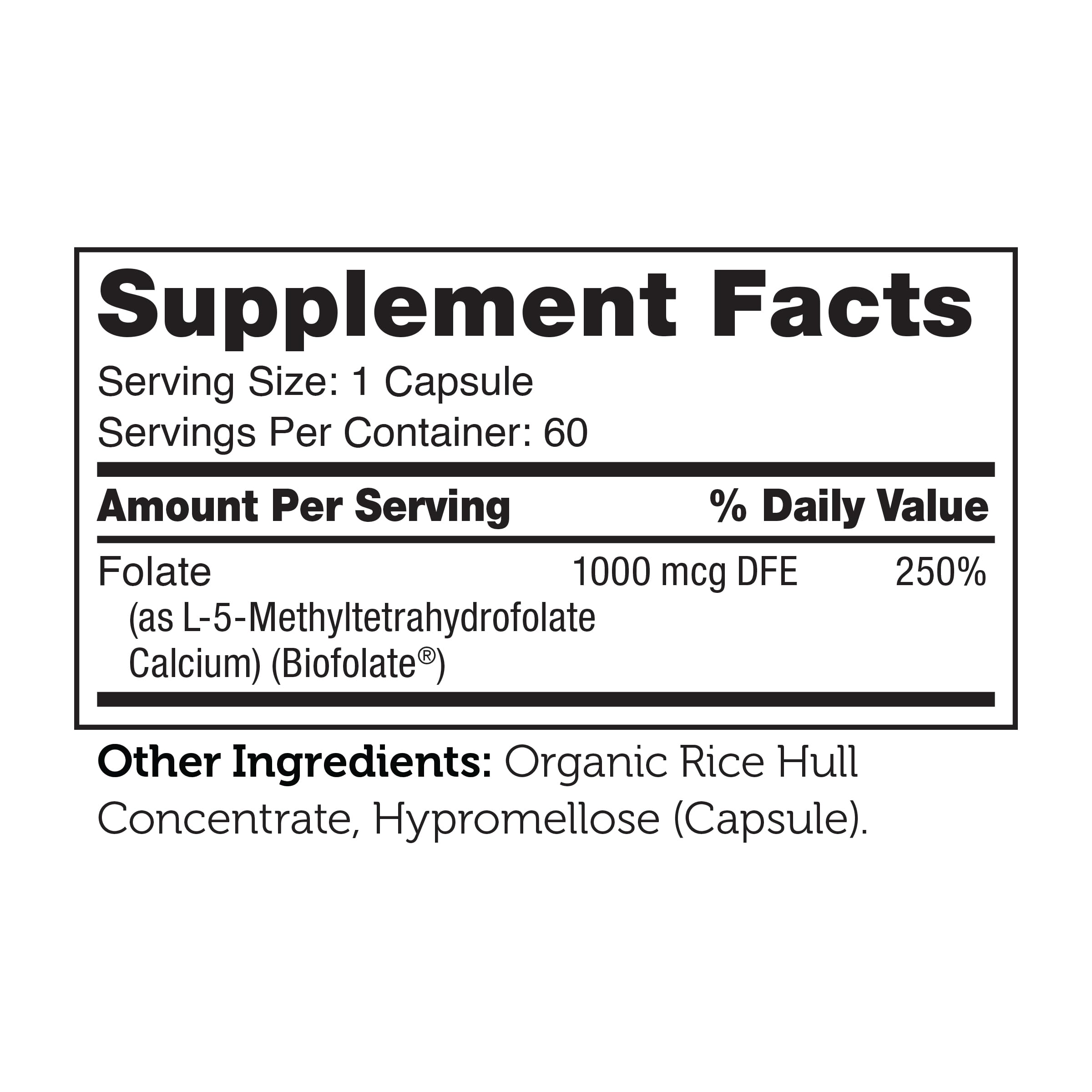 Zahler Methyl Folate 1000 Mcg capsules on a wooden table