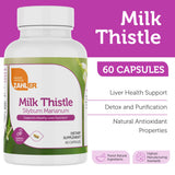 Zahler Milk Thistle Herbal Supplement 250mg 60 Capsules back view