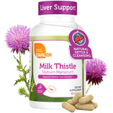 Zahler Milk Thistle Herbal Supplement 250mg 60 Capsules front view